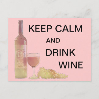Carte Postale Graphique de vin de boisson calme