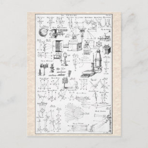 Carte Postale Graphique d'instruments optiques anciens