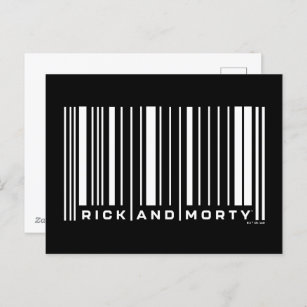 Carte Postale Graphique du code barre de Rick et Morty