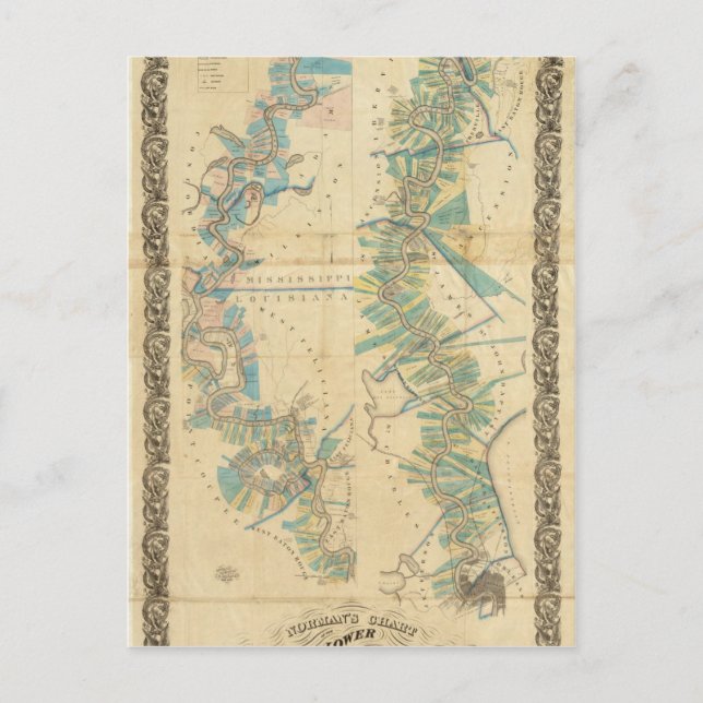 Carte Postale Graphique du fleuve Mississippi inférieur (Devant)