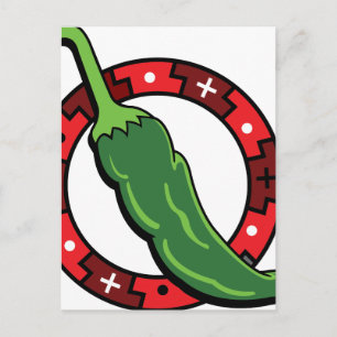 Carte Postale Graphique en anneau rouge de chili vert.png