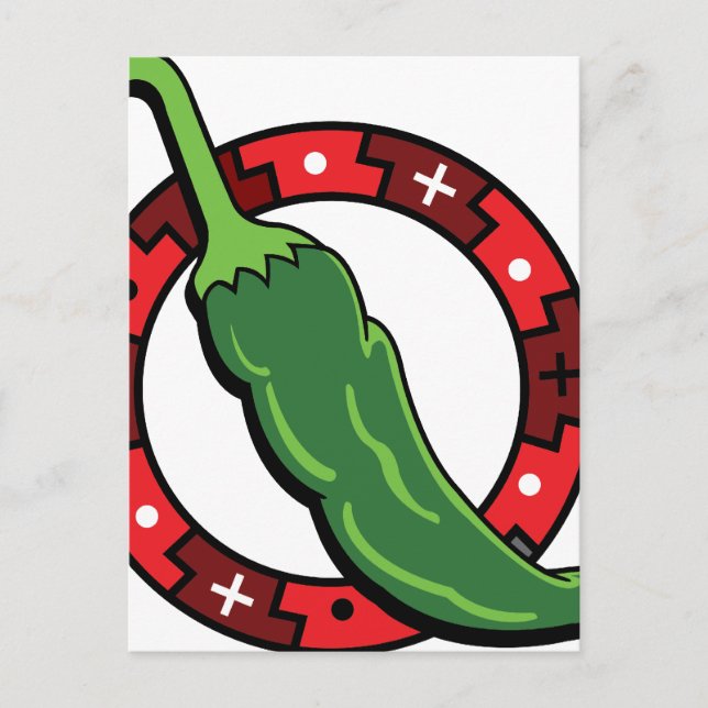 Carte Postale Graphique en anneau rouge de chili vert.png (Devant)