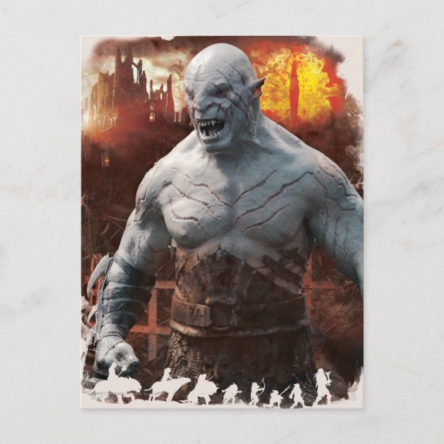 Carte Postale Graphique en silhouette Azog & Orcs (Devant)