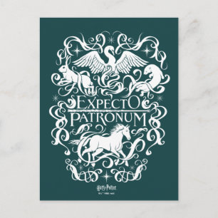 Carte Postale Graphique Filigree de Patronum d'Expecto