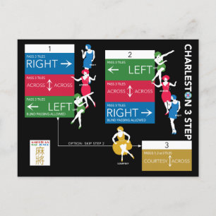 Carte Postale Graphique Mah Jongg Charleston