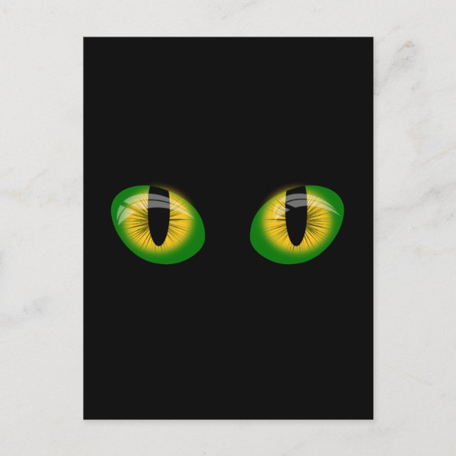 CARTE Postale GRAPHIQUE NOIRE CAT EYES (Devant)