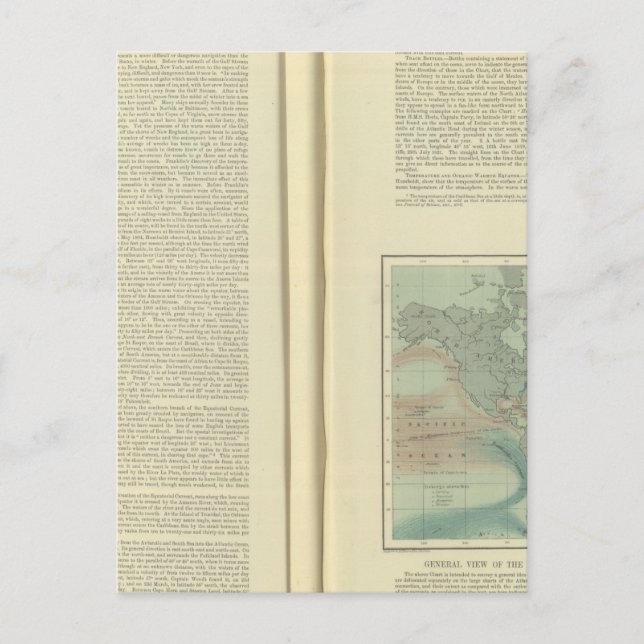 Carte Postale Graphique physique de l'océan Atlantique suite (Devant)