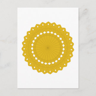Carte Postale Graphique rond Jaune moutarde.