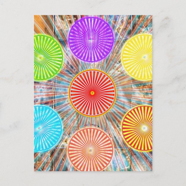 Carte Postale Graphiques de chromothérapie : Chakra d'énergie de (Devant)