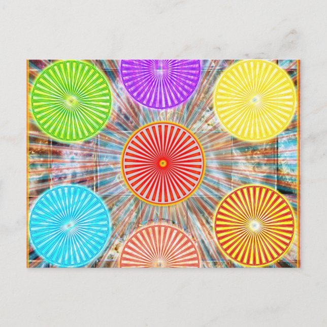 Carte Postale Graphiques de chromothérapie : Chakra d'énergie de (Devant)