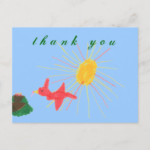 Carte Postale Graphiques Karate Kat nid d'oiseau remerciements