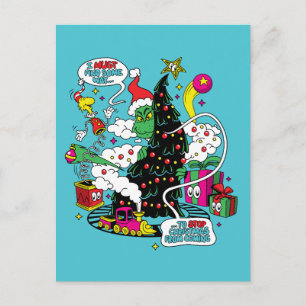 Carte Postale Graphisme coloré de Noël de Grinch
