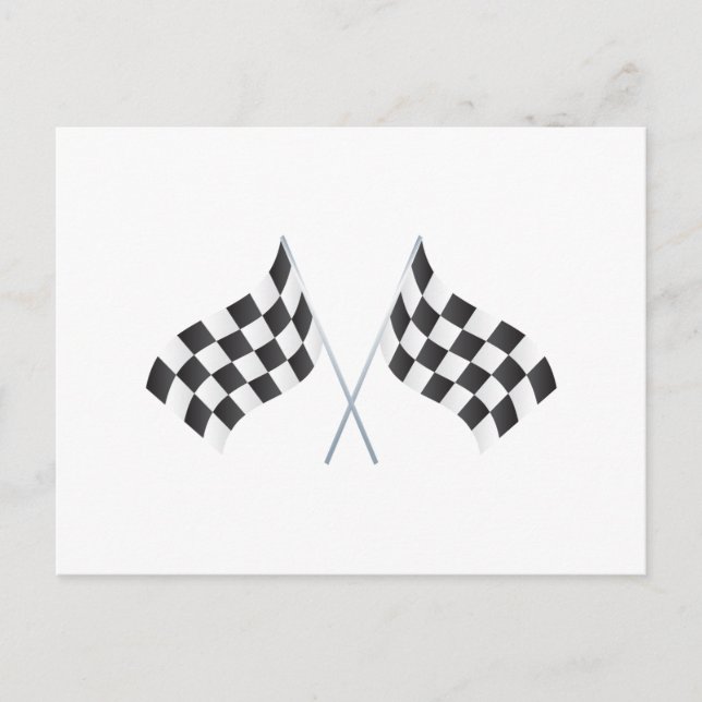 Carte Postale graphisme de drapeaux à damier de course (Devant)