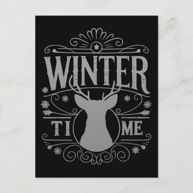 Carte Postale Graphisme de la saison de Noël temps hivernal des  (Devant)