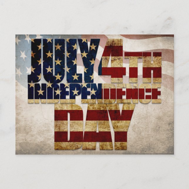 Carte Postale Graphisme de l'indépendance du 4 juillet Grunge US (Devant)
