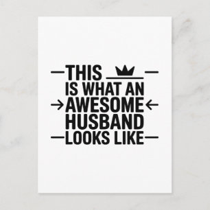 Carte Postale Graphisme de typographie Awesome Husband