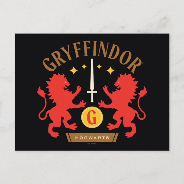 Carte Postale Graphisme du double lion de la maison GRYFFINDOR™  (Devant)