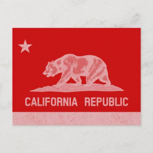 Carte Postale Graphisme du drapeau à l'ours de Californie classi