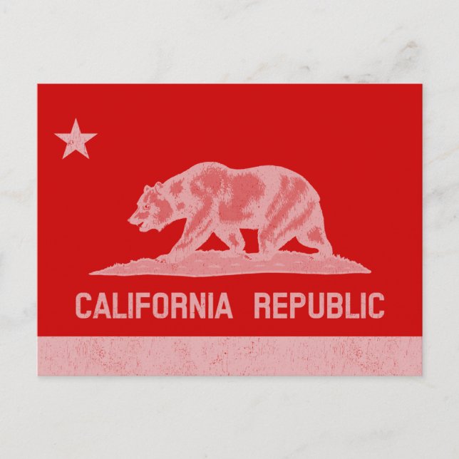Carte Postale Graphisme du drapeau à l'ours de Californie classi (Devant)