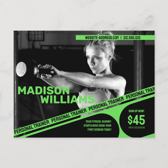 Carte Postale Gras Bright Green Personal Trainer Photo (Devant)