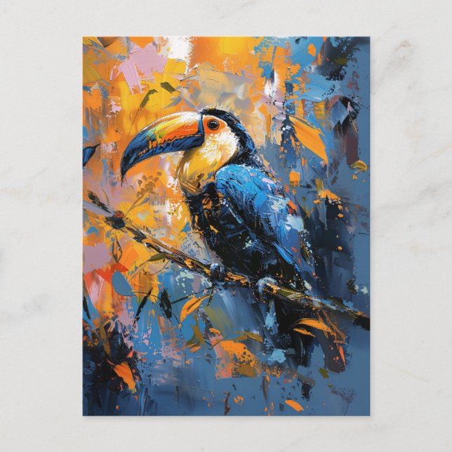 Carte Postale Gras Peinture à l'huile Toucan (Devant)