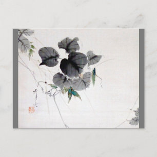 Carte Postale Grasshopper sur la feuille Kudzu, Watanabe Seitei