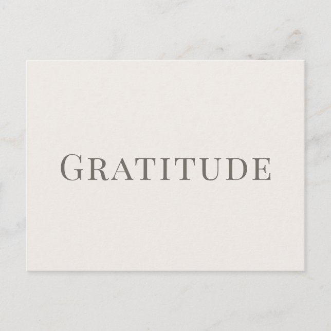 Carte Postale Gratitude – Conception de typographie minimale (Devant)