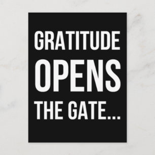Carte Postale Gratitude ouvre la citation inspirante Gate