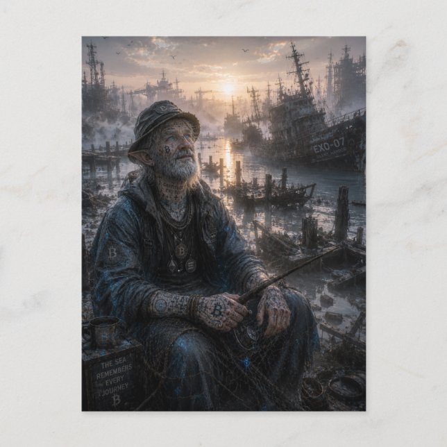 Carte Postale Gratitude / Pêcheur / Un Havre Tranquille (Devant)
