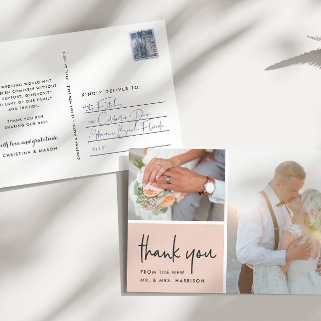Carte Postale Gratitude rouillée | Merci photo Mariage (Créateur téléchargé)