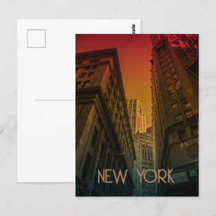Carte Postale Gratte-ciel New York Coucher de soleil vintage