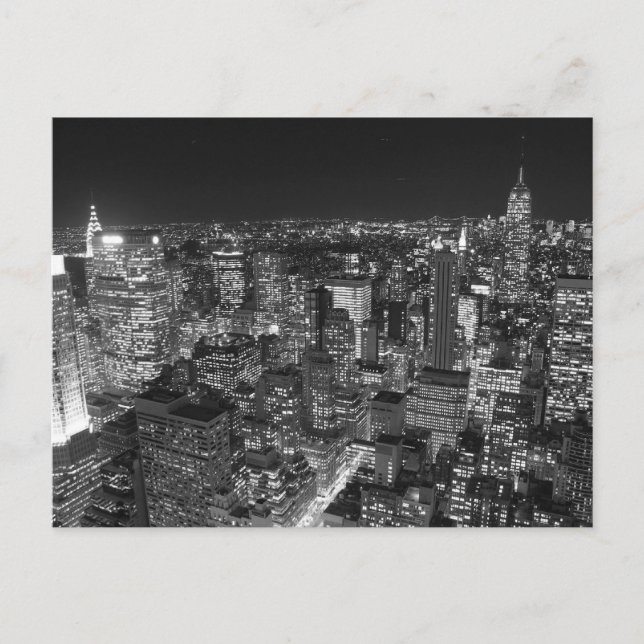 Carte Postale Gratte-ciel New York noir et blanc (Devant)