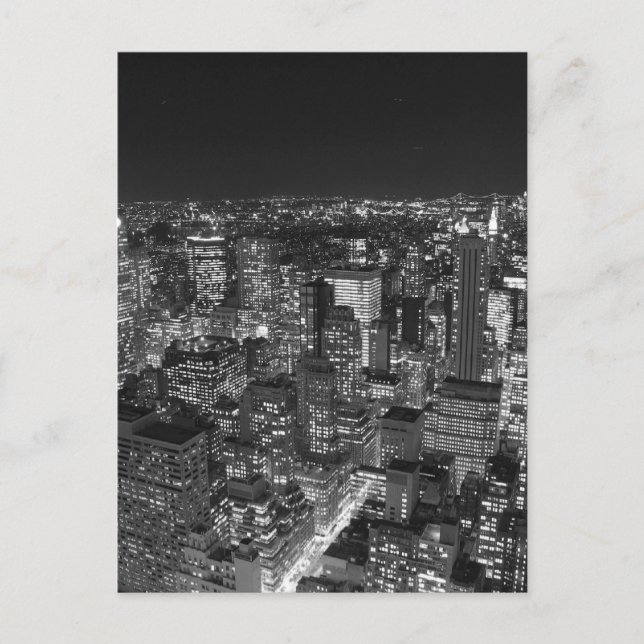 Carte Postale Gratte-ciel New York noir et blanc (Devant)