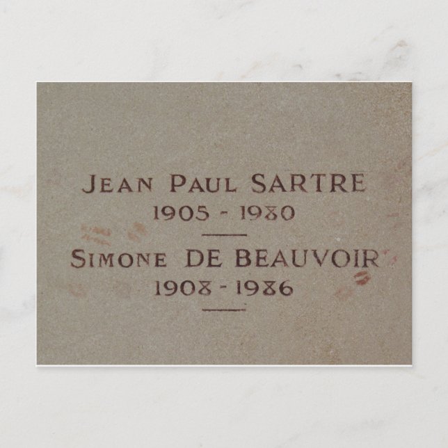 Carte Postale Grave de Simone de Beauvoir et Jean-Paul Sartre (Devant)