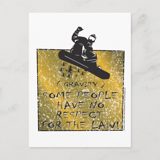 Carte Postale Gravity Snowboarder (Devant)