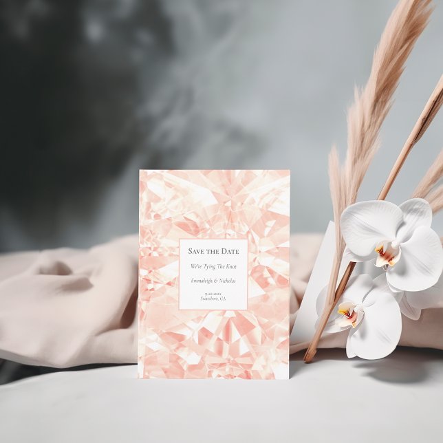 Carte Postale Gravure Rose Gemstone Enregistrer la date (Créateur téléchargé)