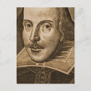 Carte Postale Gravures de Droeshout de Shakespeare