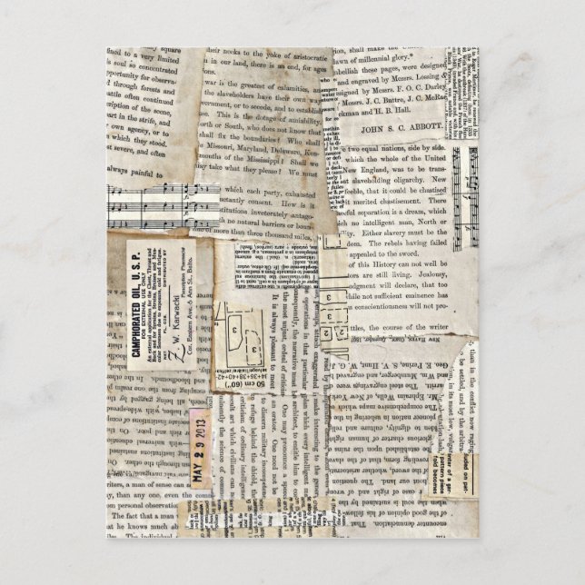 Carte Postale Gravures papier vintages - Verticales (Devant)