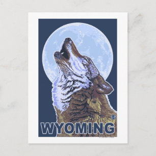 Carte Postale Gray Wolf HowlingWyoming