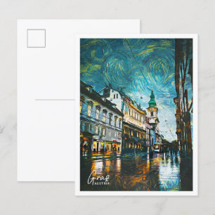 Carte Postale Graz Autriche Belle peinture à huile Paysage