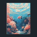 Carte Postale Great Barrie Reef Australie Travel Art Vintage<br><div class="desc">Grande barrière de corail dans un style vectoriel. La Grande Barrière de Corail est le plus grand système de récifs coralliens au monde,  composé de plus de 2 900 récifs individuels et de 900 îles.</div>