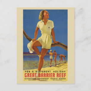Carte Postale Great Barrier Reef Australie Poster vintage 1934