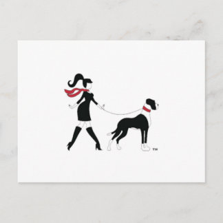 Carte Postale Great Dane and Girl