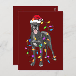 Carte Postale Great Dane Dog Light Decor Christmas Dog Lovers