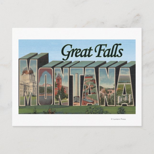 Carte Postale Great Falls, Montana - Scènes de grandes lettres (Devant)