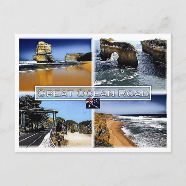Carte Postale Great Ocean Road - Australie - Mosaic - (Devant)
