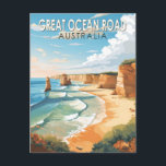 Carte Postale Great Ocean Road Australie Travel Art Vintage<br><div class="desc">Design vectoriel Great Ocean Road. La Great Ocean Road est un tronçon de route du patrimoine national australien qui longe la côte sud-est de l'Australie entre les villes victoriennes de Torquay et Allansford.</div>