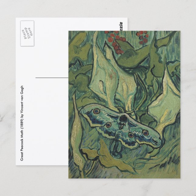 Carte Postale Great Peacock Moth par Vincent van Gogh (Devant / Derrière)