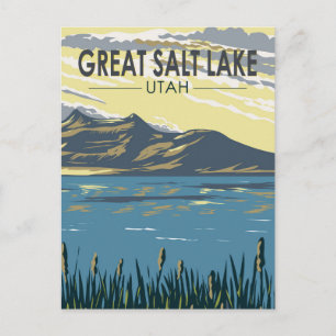 Carte Postale Great Salt Lake Utah Travel Art Vintage