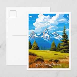 Carte Postale Great Smoky Mountains Voyage illustration Vintage